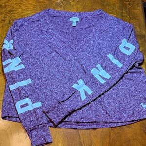 PINK Victoria's Secret Purple Sweatshirt with White Lettering